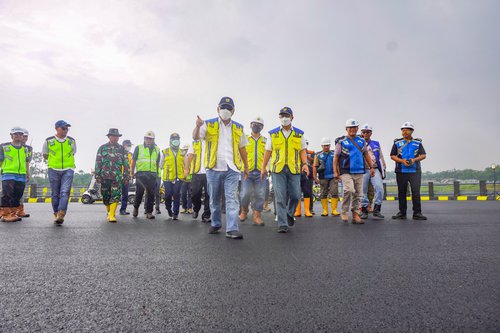 Inspeksi Lokasi Persiapan Peresmian Bendungan Sadawarna