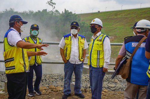 Inspeksi Lokasi Persiapan Peresmian Bendungan Sadawarna
