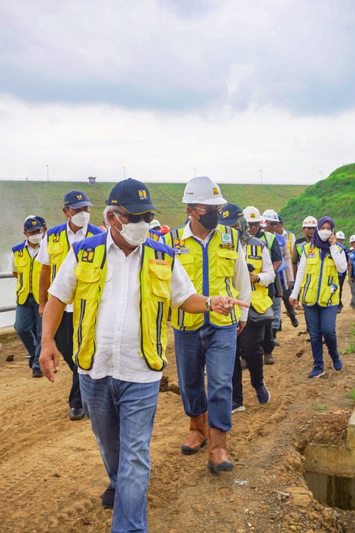Inspeksi Lokasi Persiapan Peresmian Bendungan Sadawarna