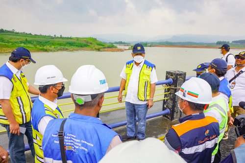 Inspeksi Lokasi Persiapan Peresmian Bendungan Sadawarna