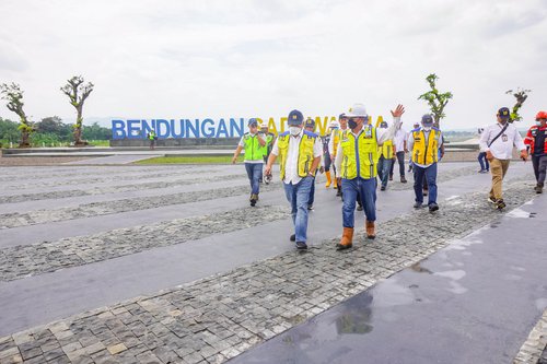 Inspeksi Lokasi Persiapan Peresmian Bendungan Sadawarna