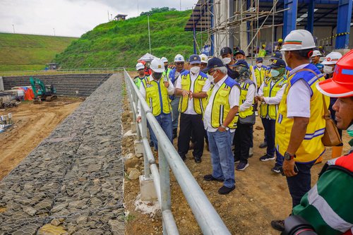 Inspeksi Lokasi Persiapan Peresmian Bendungan Sadawarna