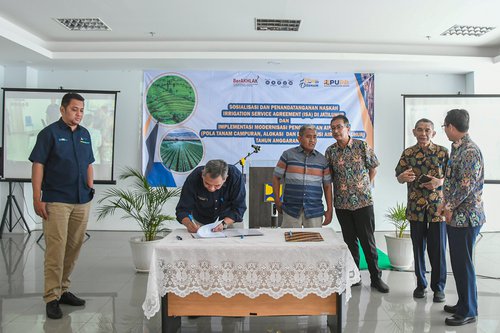 Penandatanganan Irrigation Service Agreement (ISA) pada Saluran Sekunder Macan (M.1 s.d M.4) D.I Jatiluhur